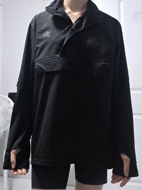 Tropicfeel NS60 Layer Black Oversized Pullover with Half-Placket